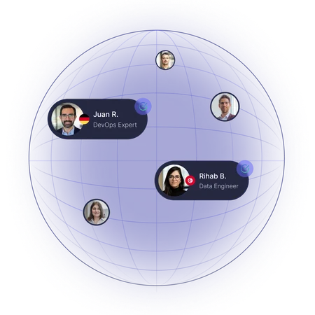 Globe with people