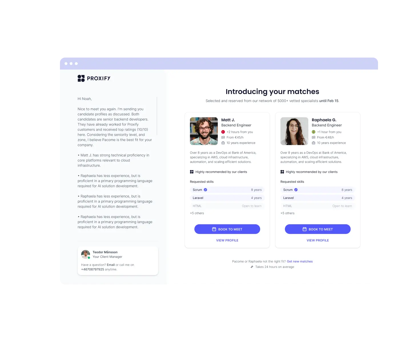 Profile presentation and decision
